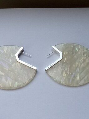 Kendra Scott Kai Mother of Pearl Shell Disc Statement Earrings